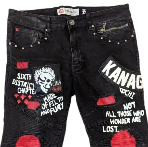 IRO-OCHI Kanazawa savage black jeans size 32 - Picture 5 of 16